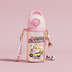 Bouteille d'eau fontaine de plongée pour enfants motif baleine - Gobelet antifuite en Tritan (Diverses tailles et couleurs)