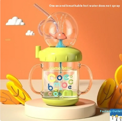 Bouteille d'eau fontaine de plongée pour enfants motif baleine - Gobelet antifuite en Tritan (Diverses tailles et couleurs)