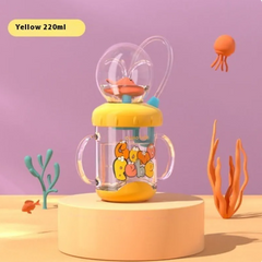 Bouteille d'eau fontaine de plongée pour enfants motif baleine - Gobelet antifuite en Tritan (Diverses tailles et couleurs)